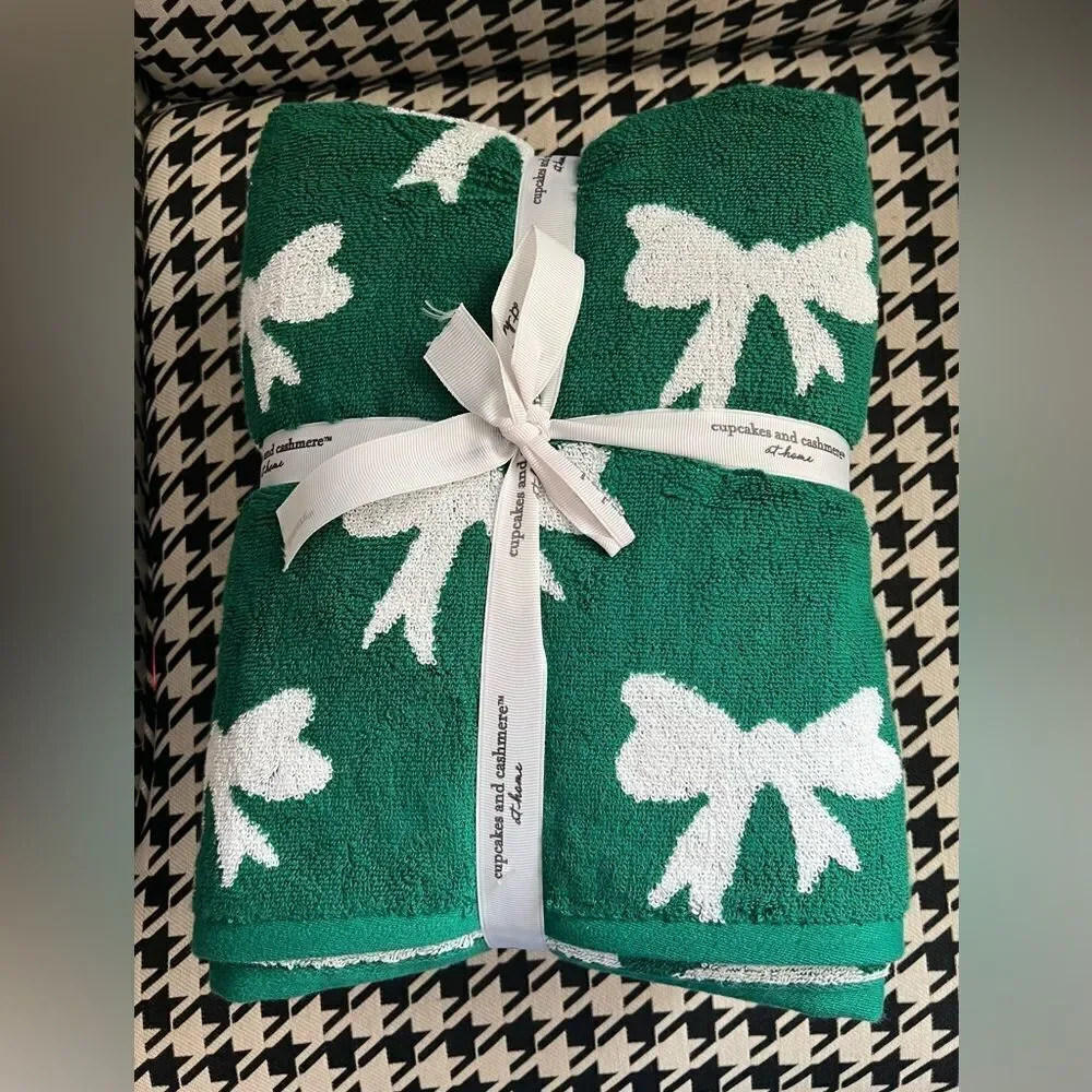 Cupcakes and Cashmere 6 Piece Green Cotton Bath Towel Set